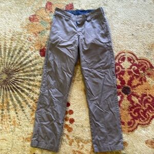 Boys brown dickie pants, slim fit. Inseam is 26 1/2 inches, waist is 26 inches.